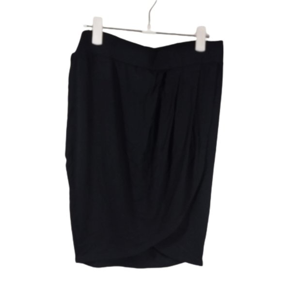 Fabletics Clarissa Wrap Front Knit Skirt Black Women's Size Small - Picture 1 of 7